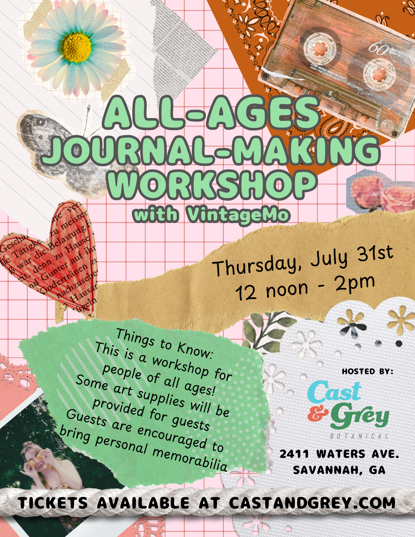 ALL-AGES Journal Making Workshop with VintageMo - Thursday, July 31st