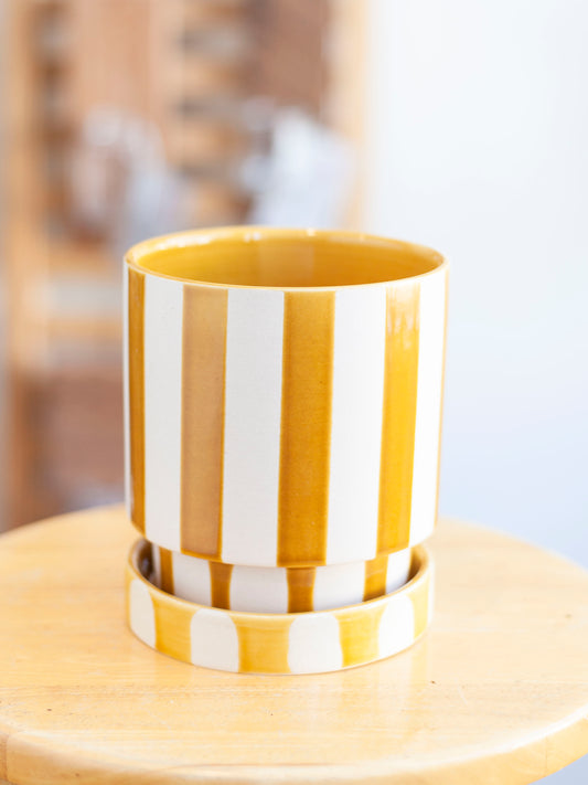 Saffron Pot with Saucer 5"